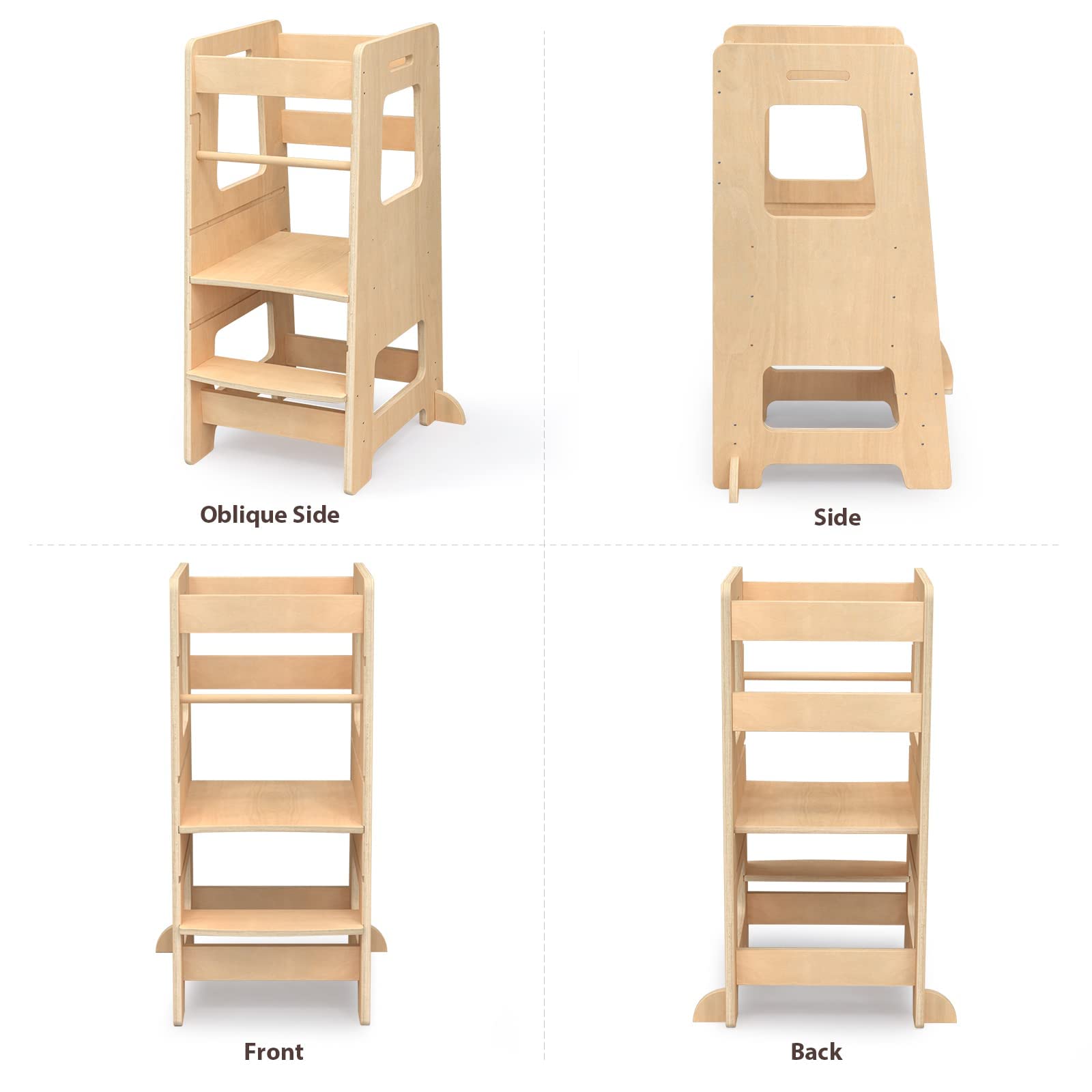 Wood City kid-friendly stool in bathroom supports handwashing and toothbrushing routines.