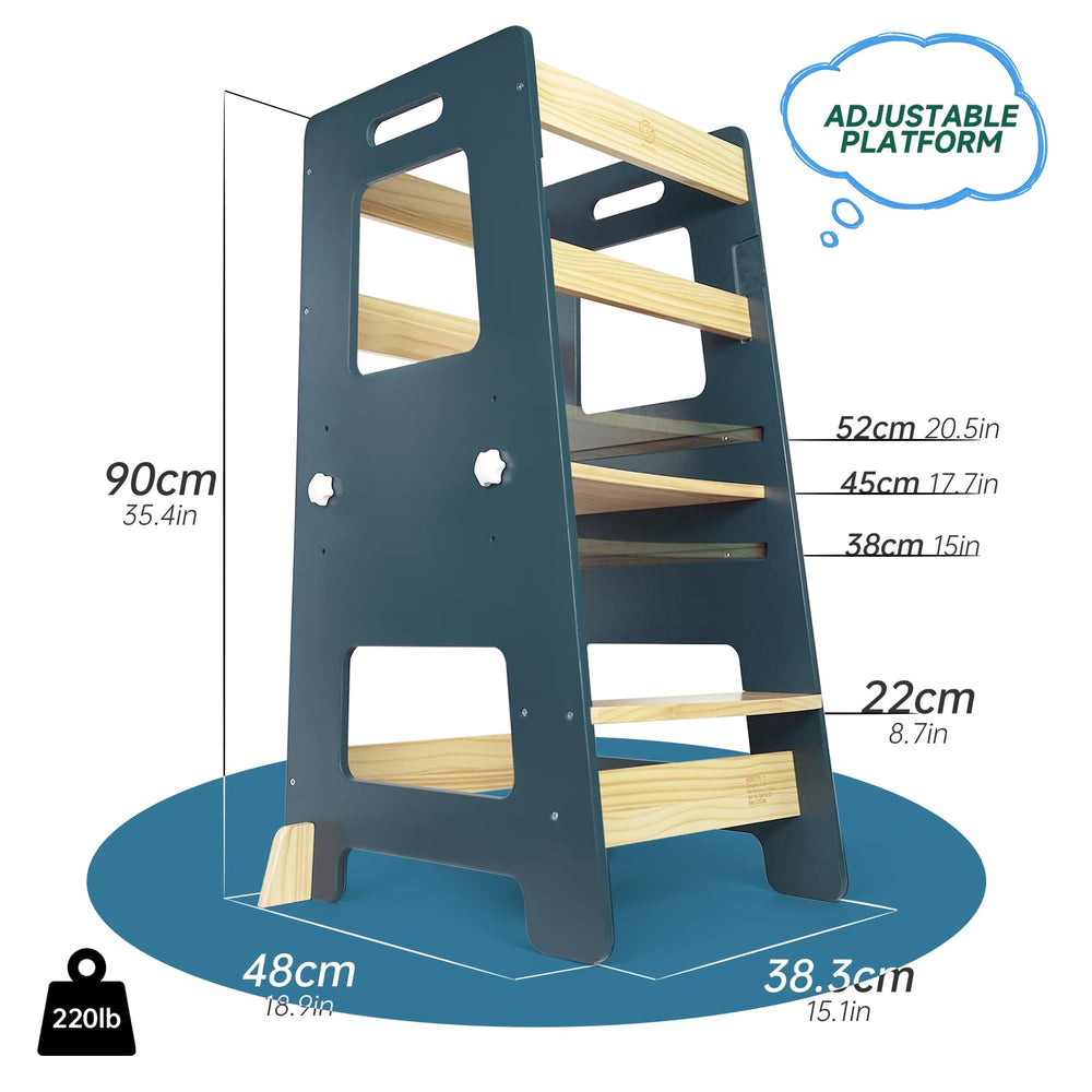 WOOD CITY Kitchen Step Stool quick 15-minute assembly with included tools.