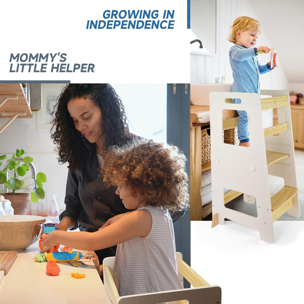 WOOD CITY Kitchen Step Stool portable design makes assembly quick and kid-friendly.