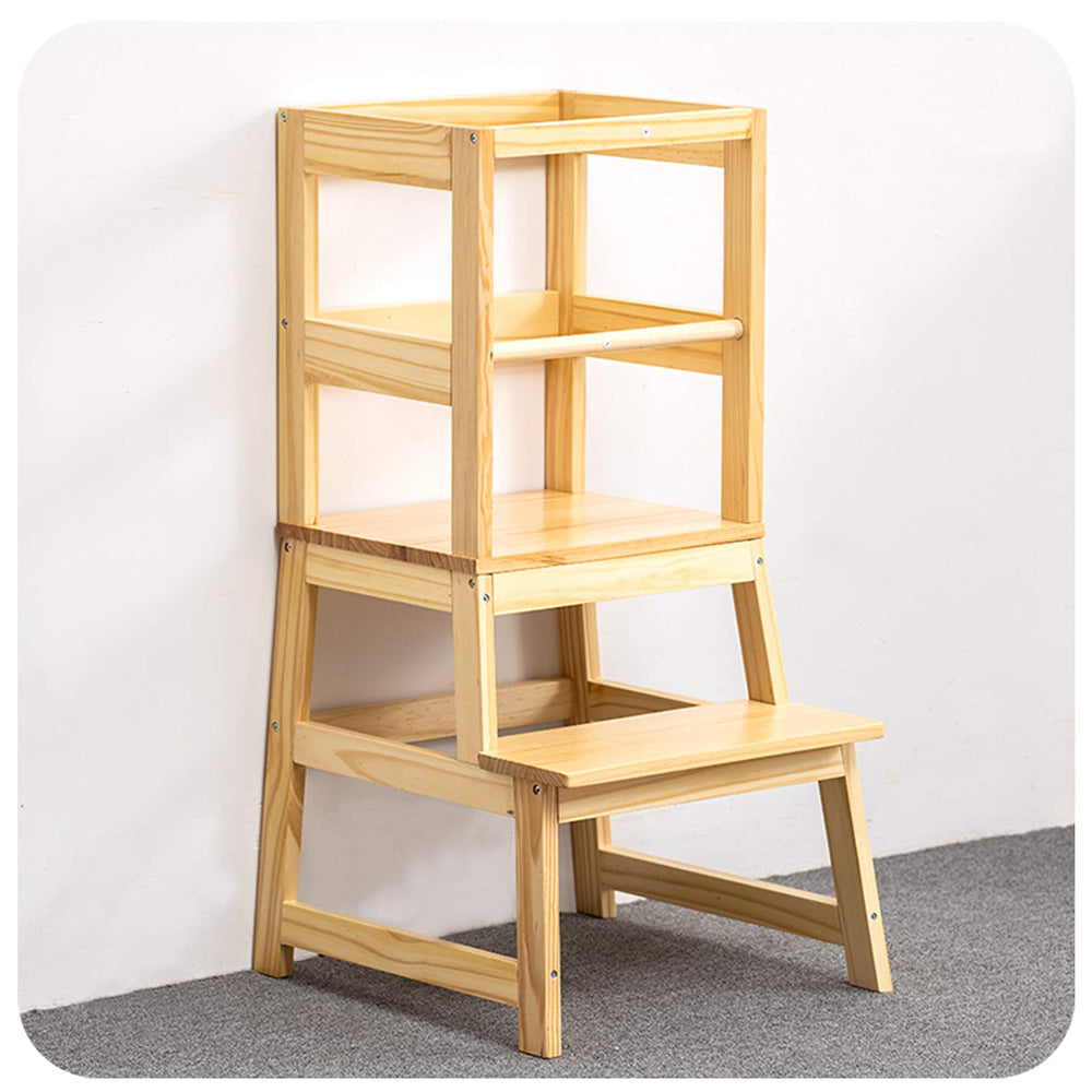 Wood City kitchen step stool with non-slip mat providing secure countertop height