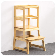 Wood City kitchen step stool with non-slip mat providing secure countertop height