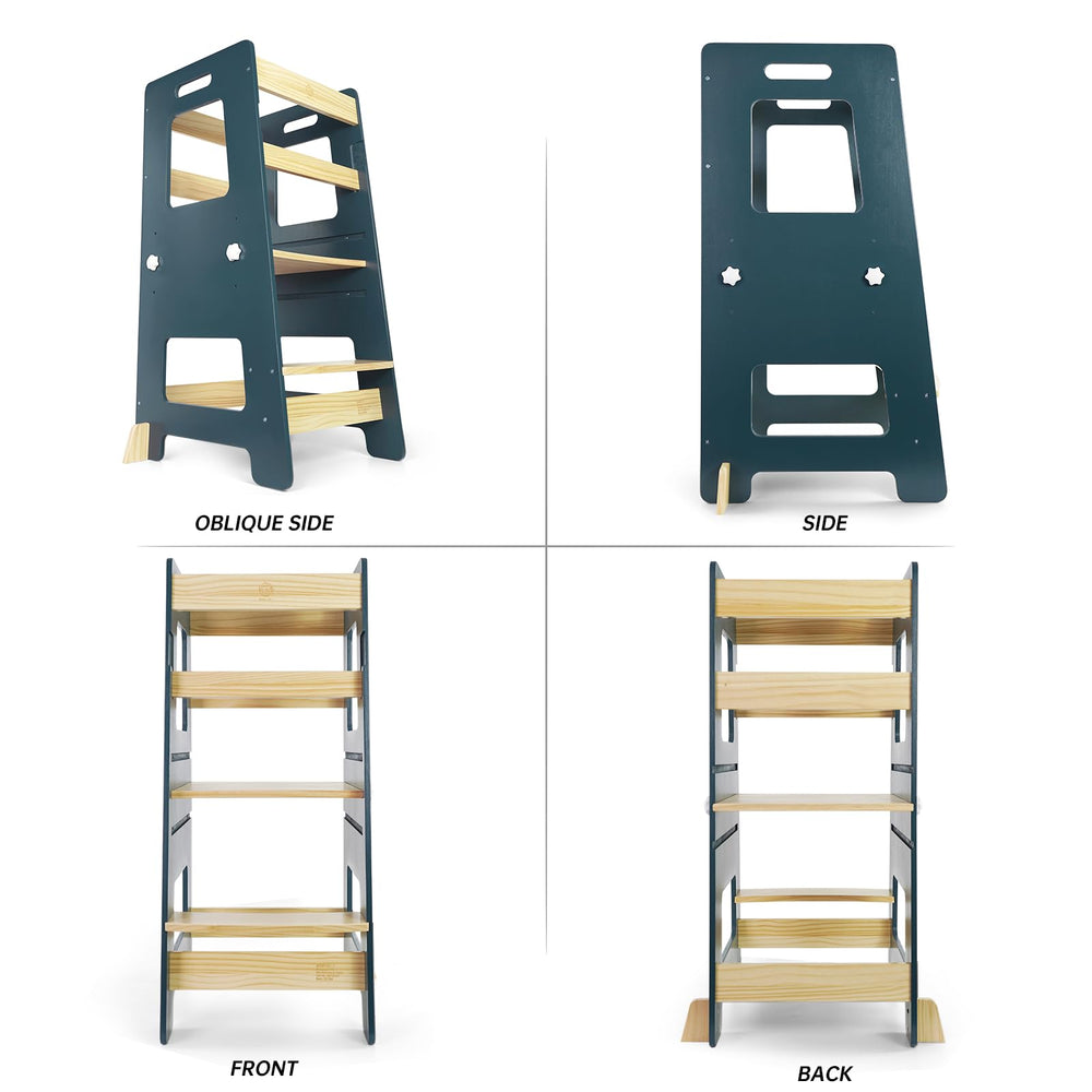 WOOD CITY Kitchen Step Stool US-inspired design complements diverse kitchen styles.