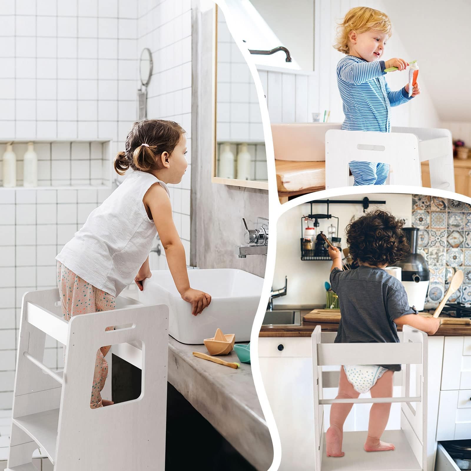 WOOD CITY Stool anti-slip-base image emphasizes stability with non-slip pads on all surfaces.
