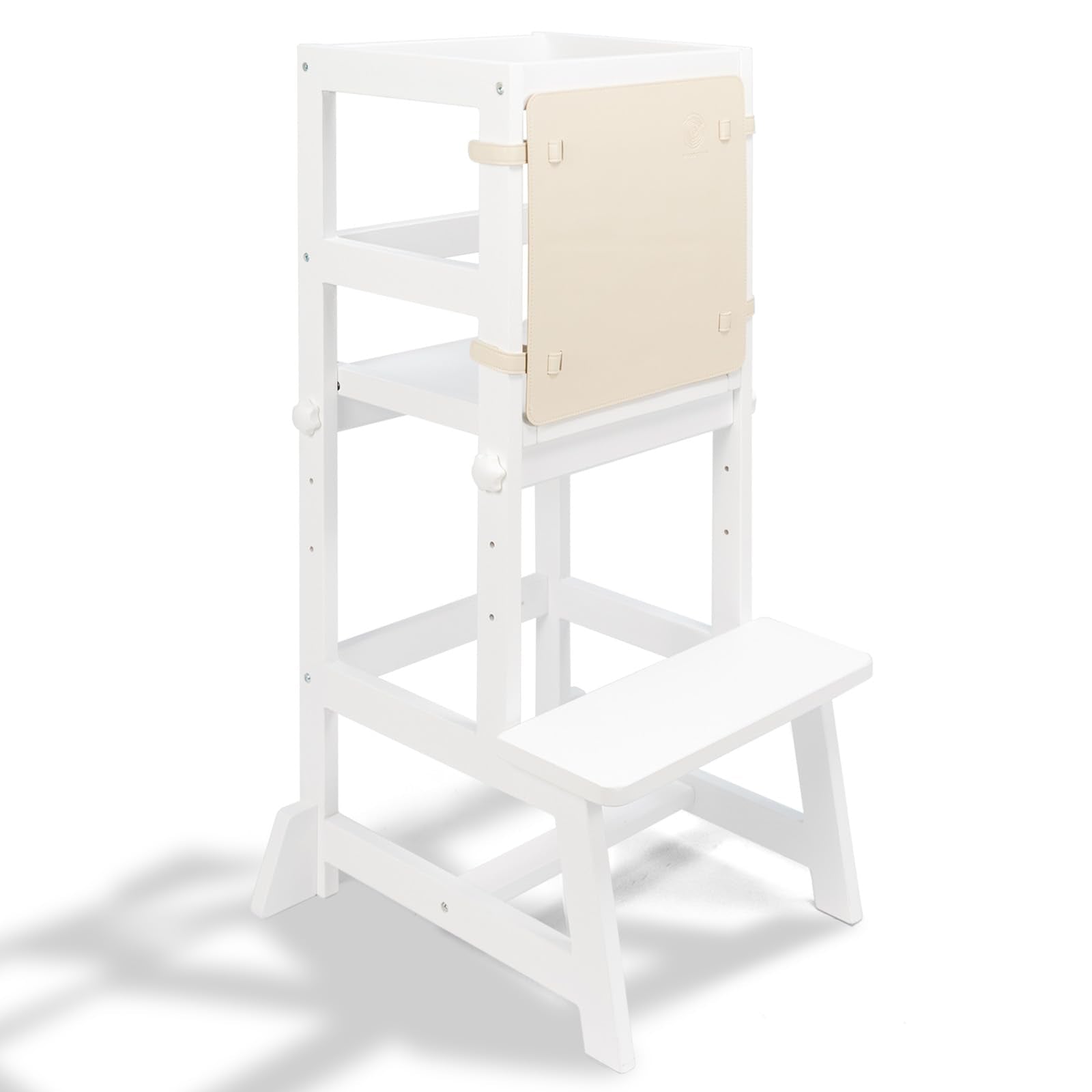 WOOD CITY Kitchen Stool Helper with non-slip mat provides safe toddler steps at the counter.