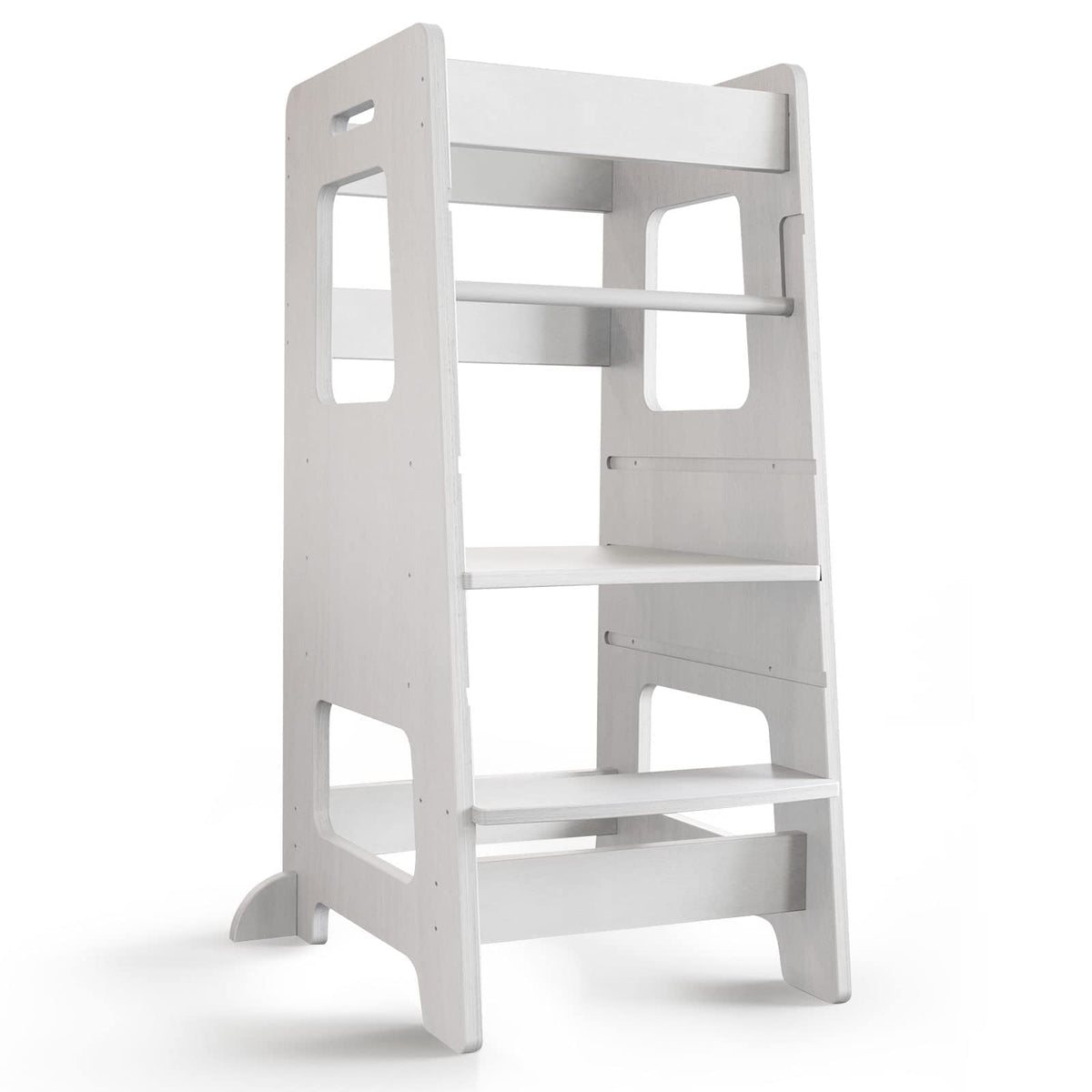 WOOD CITY Kitchen Stool main view highlights sturdy wood and safety features for independence.