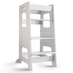WOOD CITY Kitchen Stool main view highlights sturdy wood and safety features for independence.
