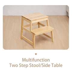 Wood City learning stool featuring four-sided railings for steady support