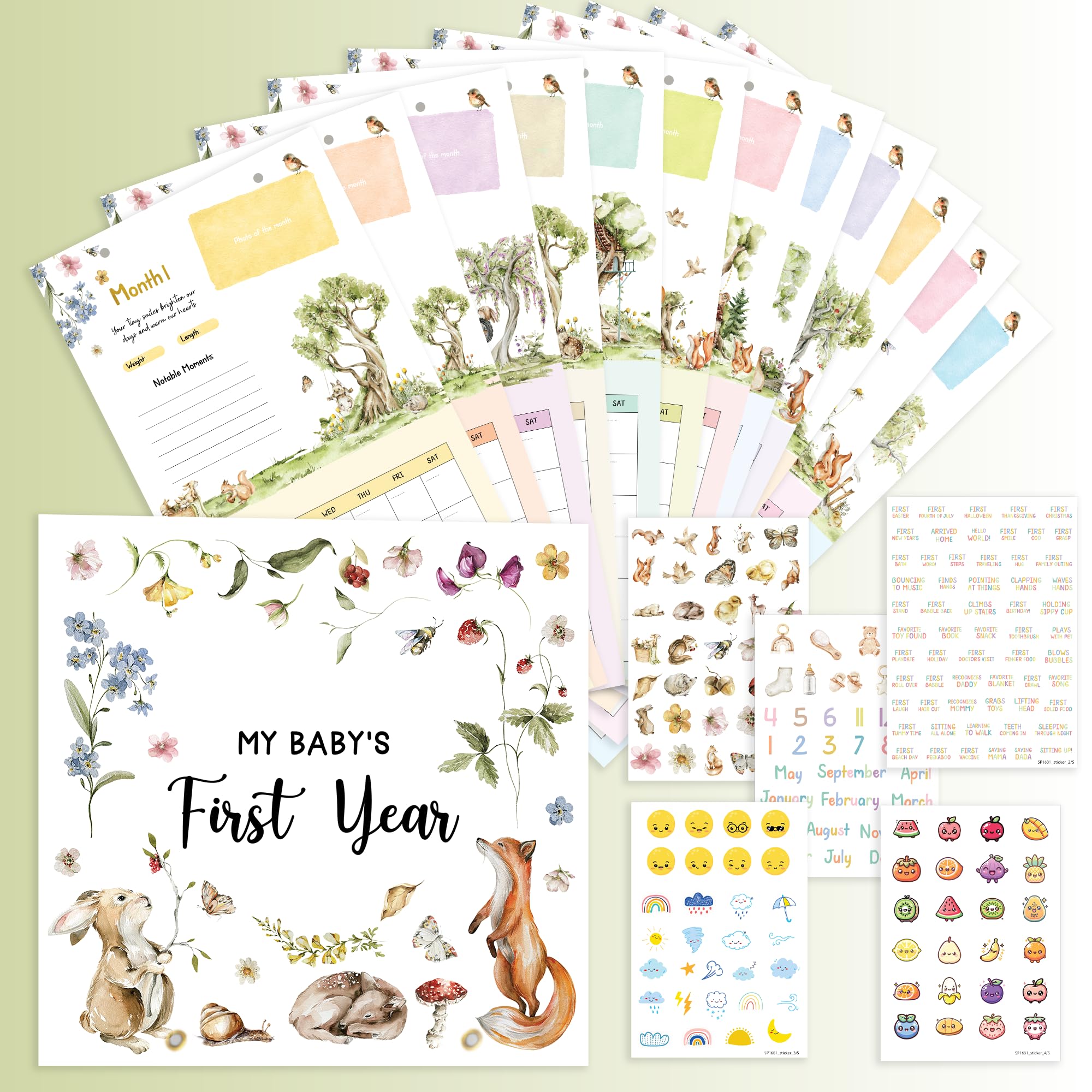 Woodamore baby calendar cover with neutral design for timeless keepsakes