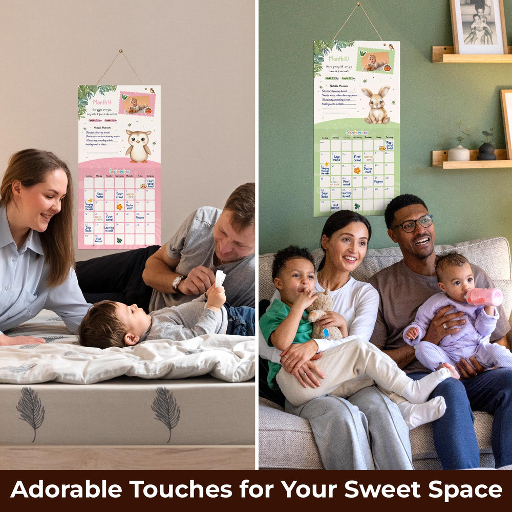 Woodamore Baby Calendar gift packaging presents a thoughtful keepsake for new parents.
