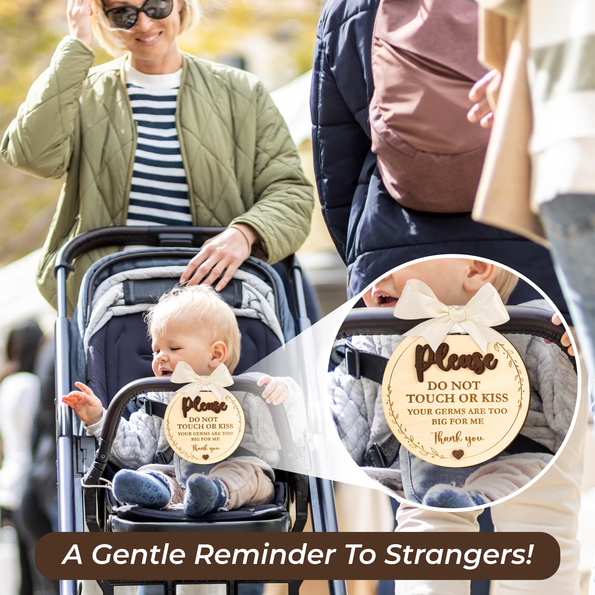 Woodamore two-pack baby sign for easy, shared-use protection