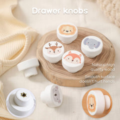 WOODEN TEETHER elephant knob on cabinet for sturdy daily use