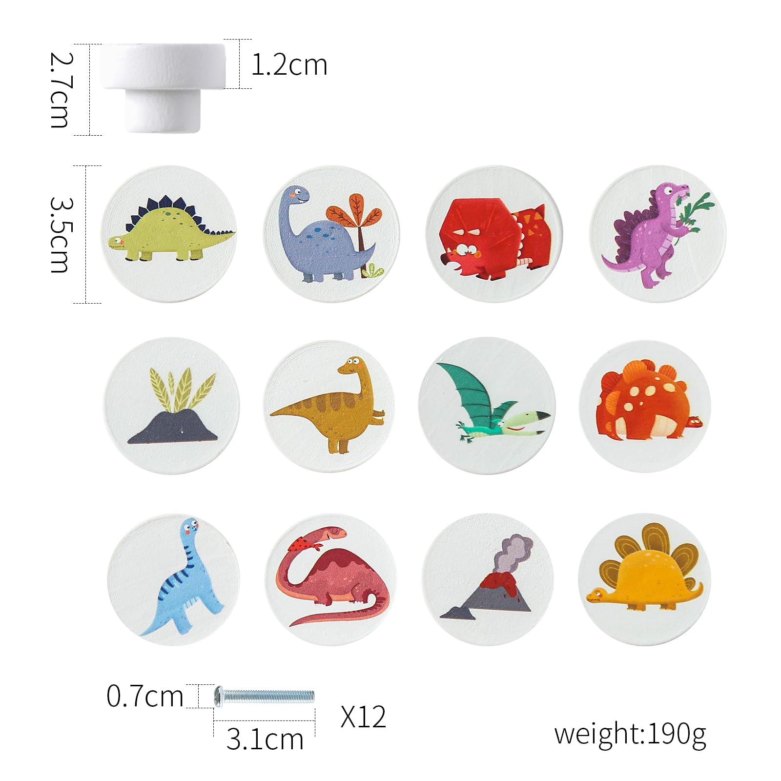 Wooden Teether dinosaur knob on a cabinet handle illustrating playful decor