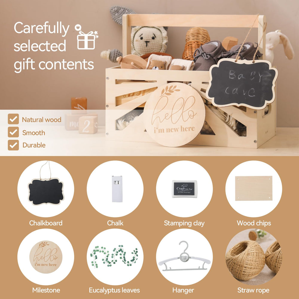 WOODEN TEETHER footprint-kit provides a keepsake for tiny footprints.