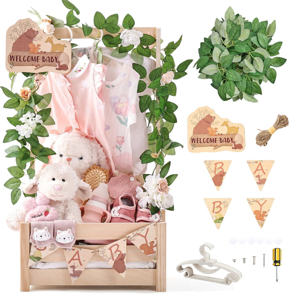 Wooden Teether forest-animals-crate highlights natural wood and nursery storage.