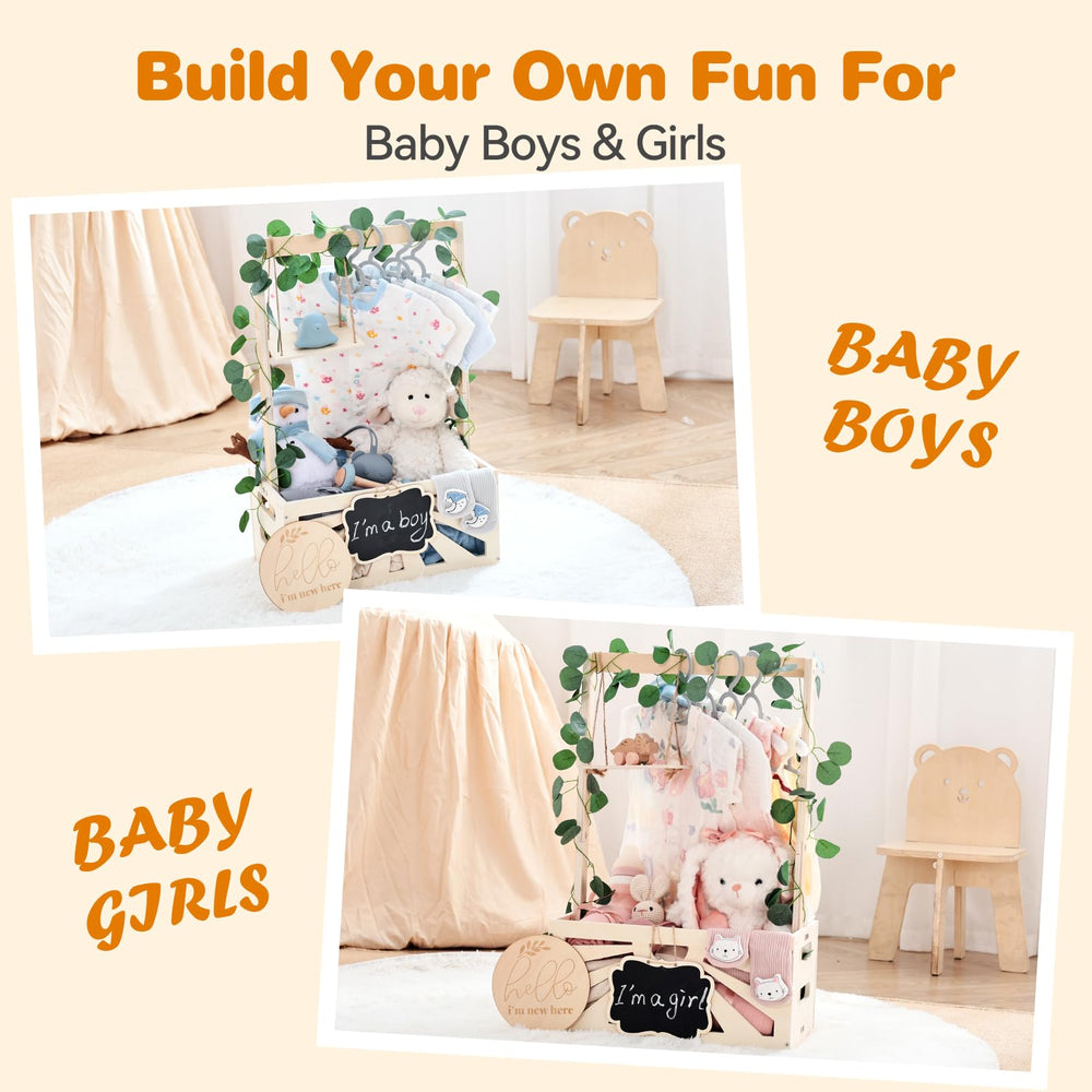 WOODEN TEETHER versatile nursery storage keeps essentials organized.