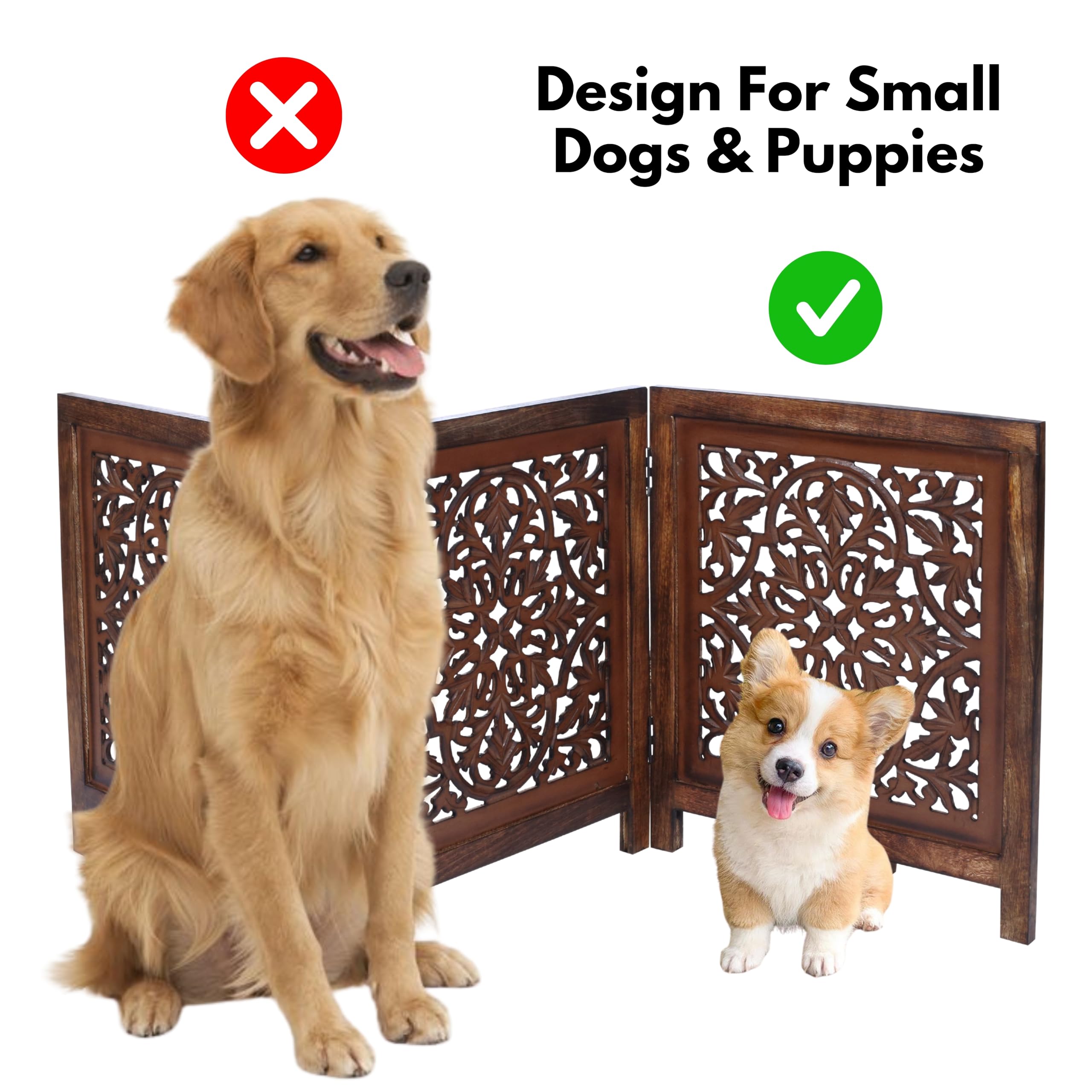 Woodify dog gate 60x24 inch size fits doorways