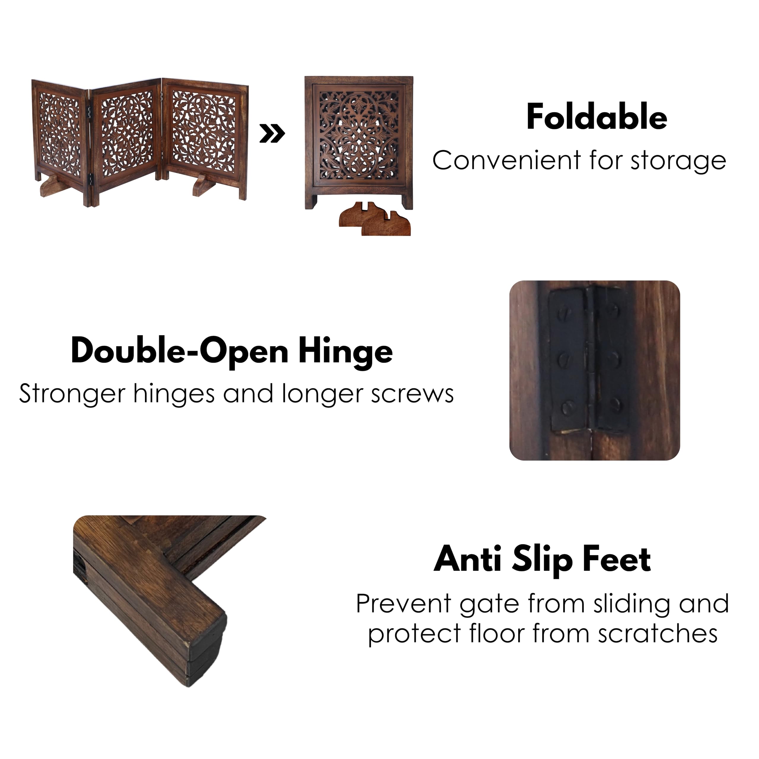 Woodify dog gate daisy design detail adds decorative charm