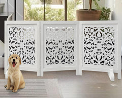Woodify dog gate doorway Lucy design blocks pets while enhancing decor.