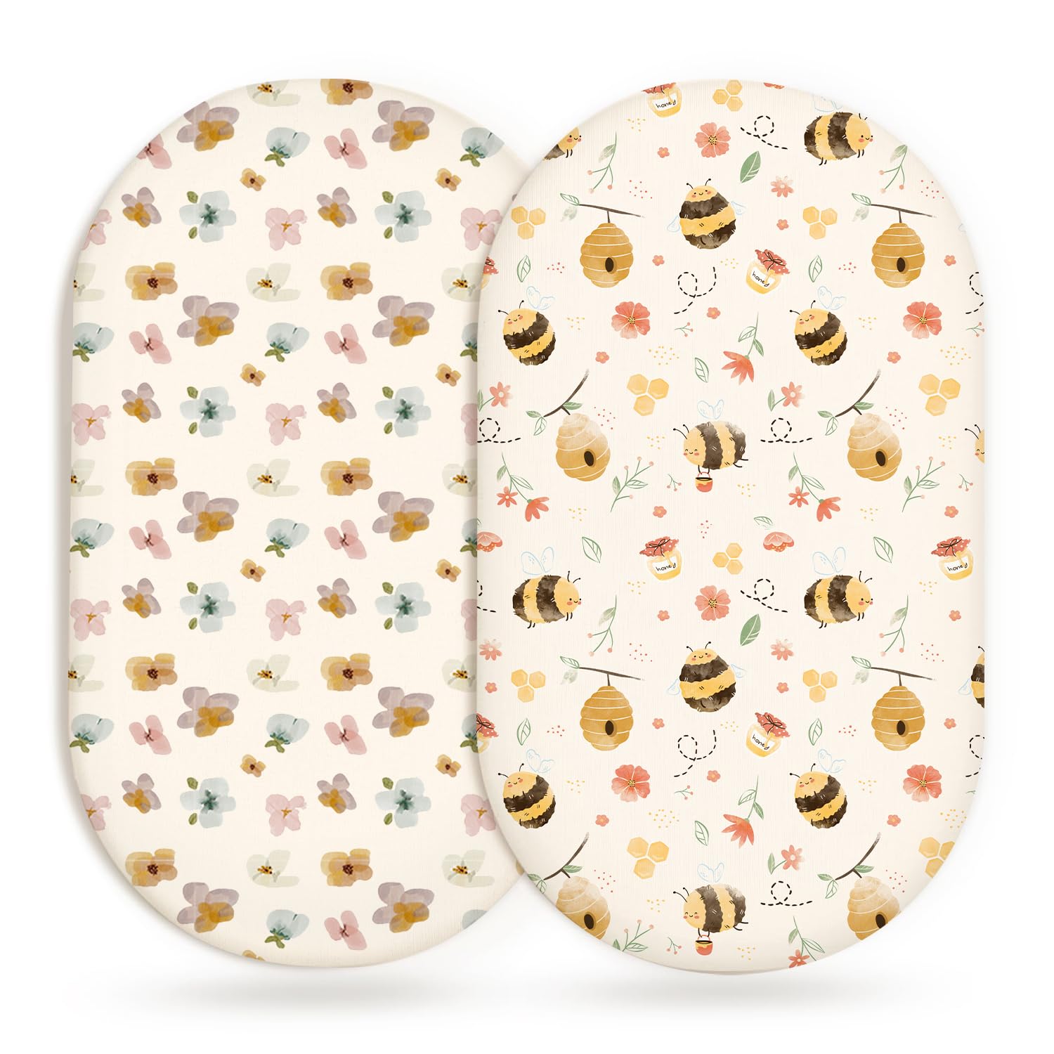 Woodiville bassinet sheet rectangle-fit with elastic edges for secure rectangle-mattress sleep
