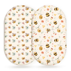Woodiville bassinet sheet rectangle-fit with elastic edges for secure rectangle-mattress sleep