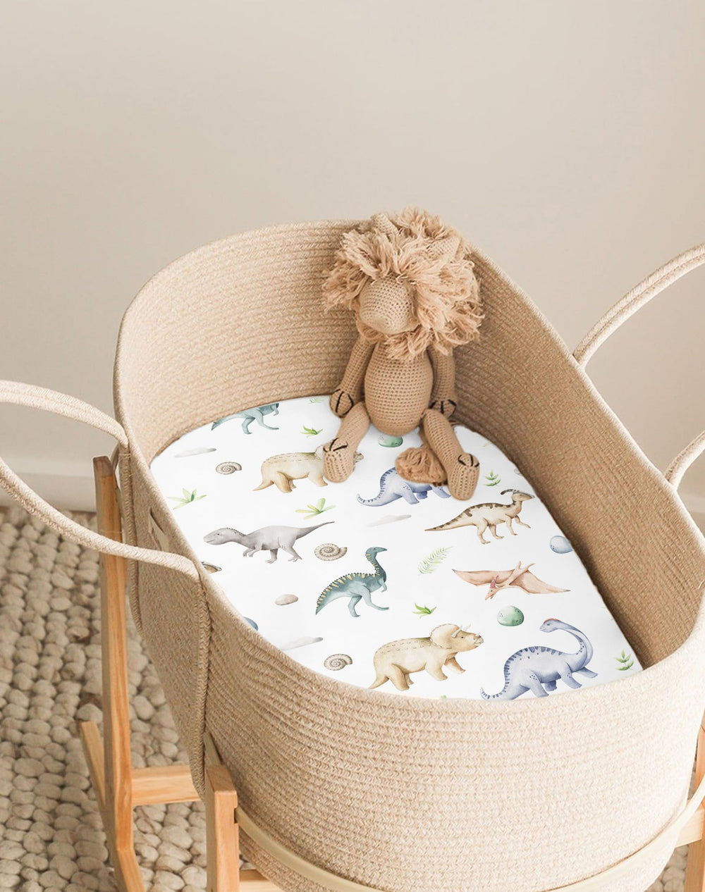 Woodiville bassinet sheet snug fitted design prevents shifting during naps