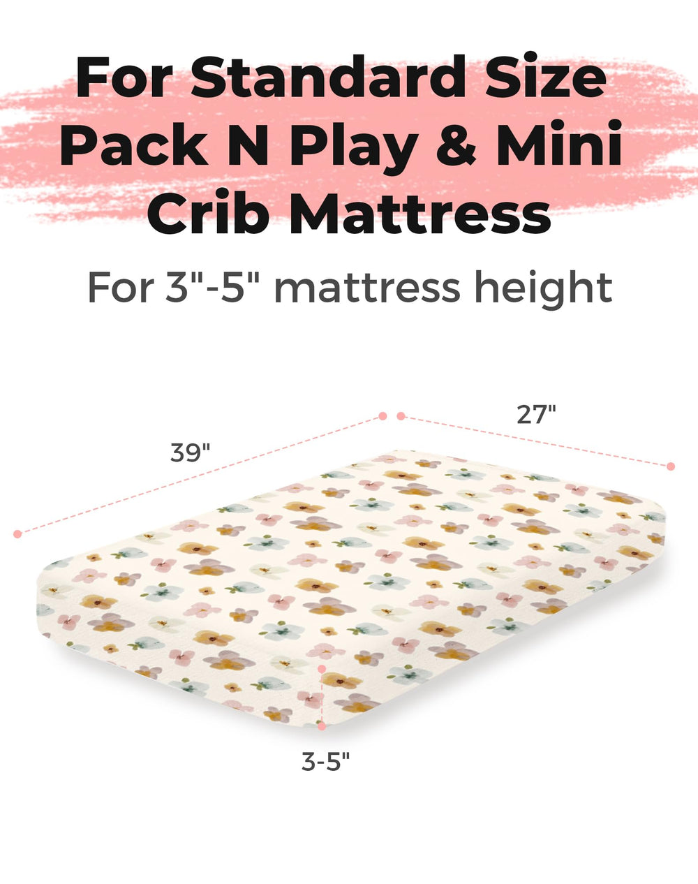 Woodiville Bee Happy mini-crib-mattress sheet offers breathable comfort for baby sleep.
