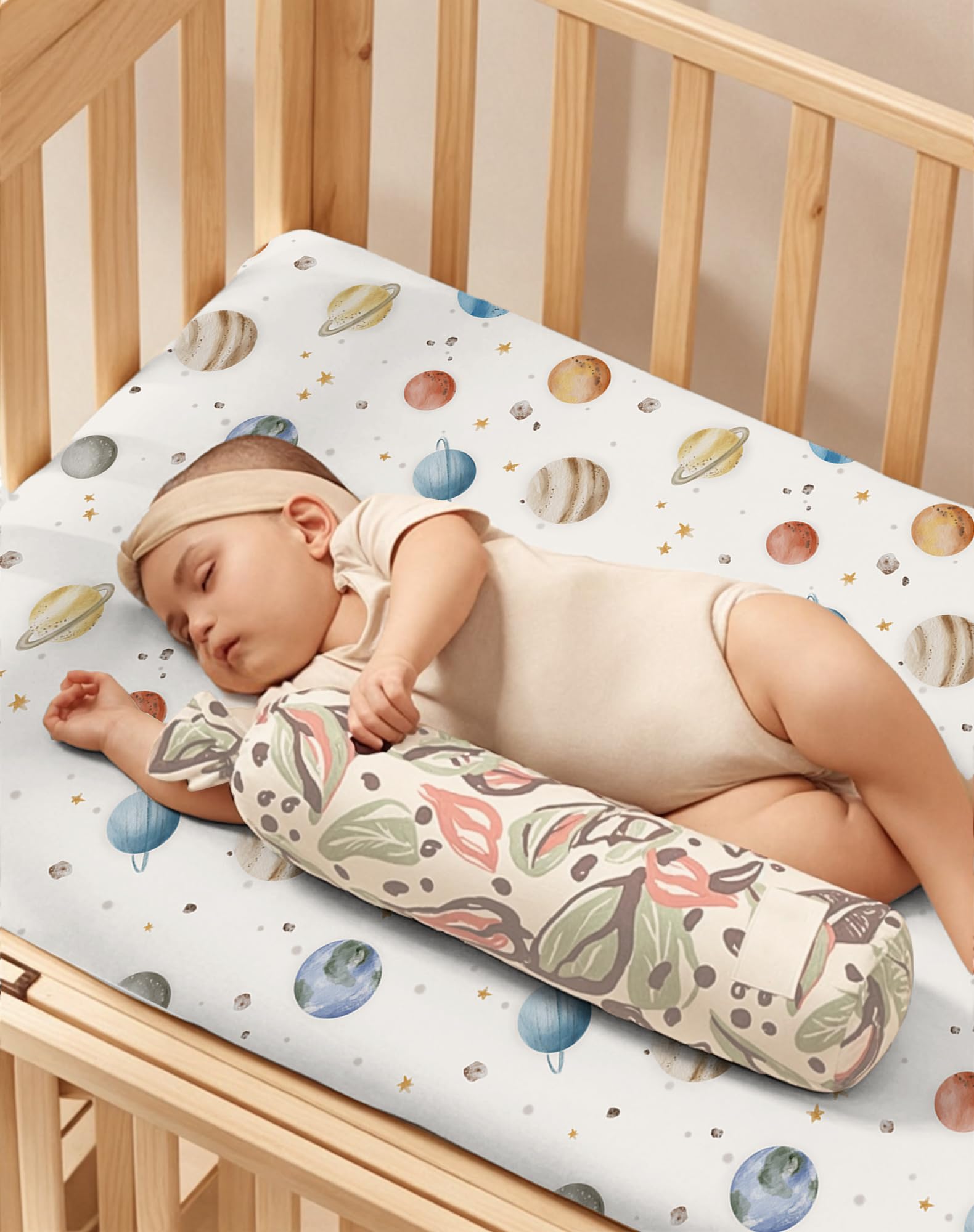 Woodiville Stellar Adventure design features gender-neutral prints for versatile nursery decor.