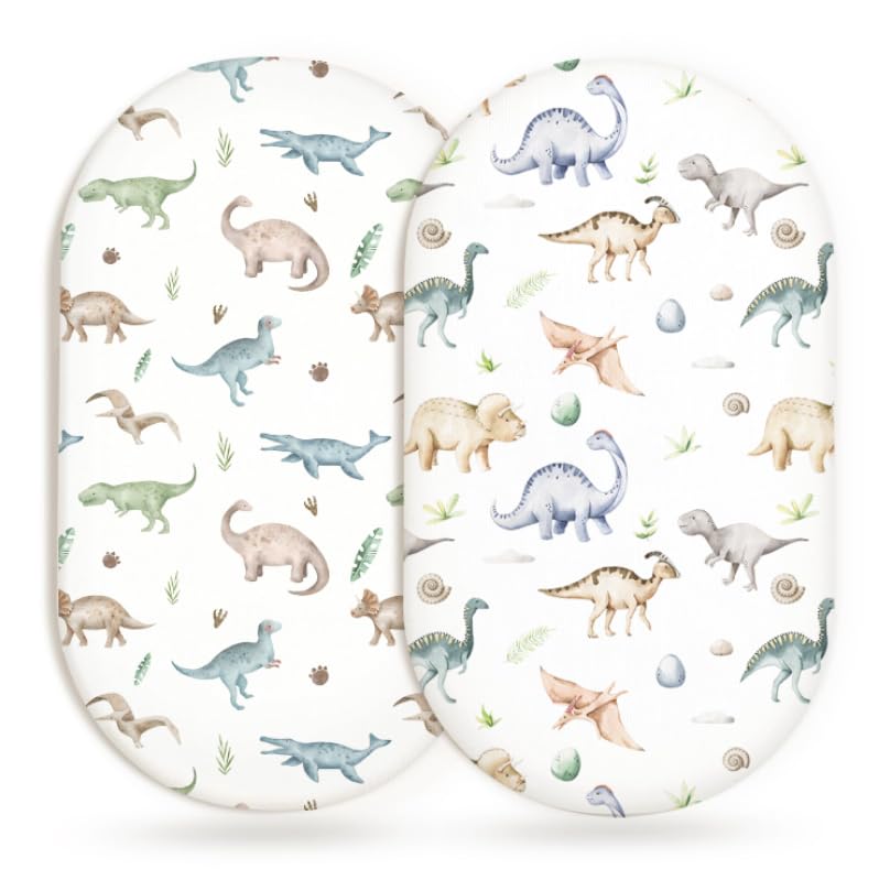 Woodiville Dino Pals bassinet sheet rectangle fit for secure sleep and versatility