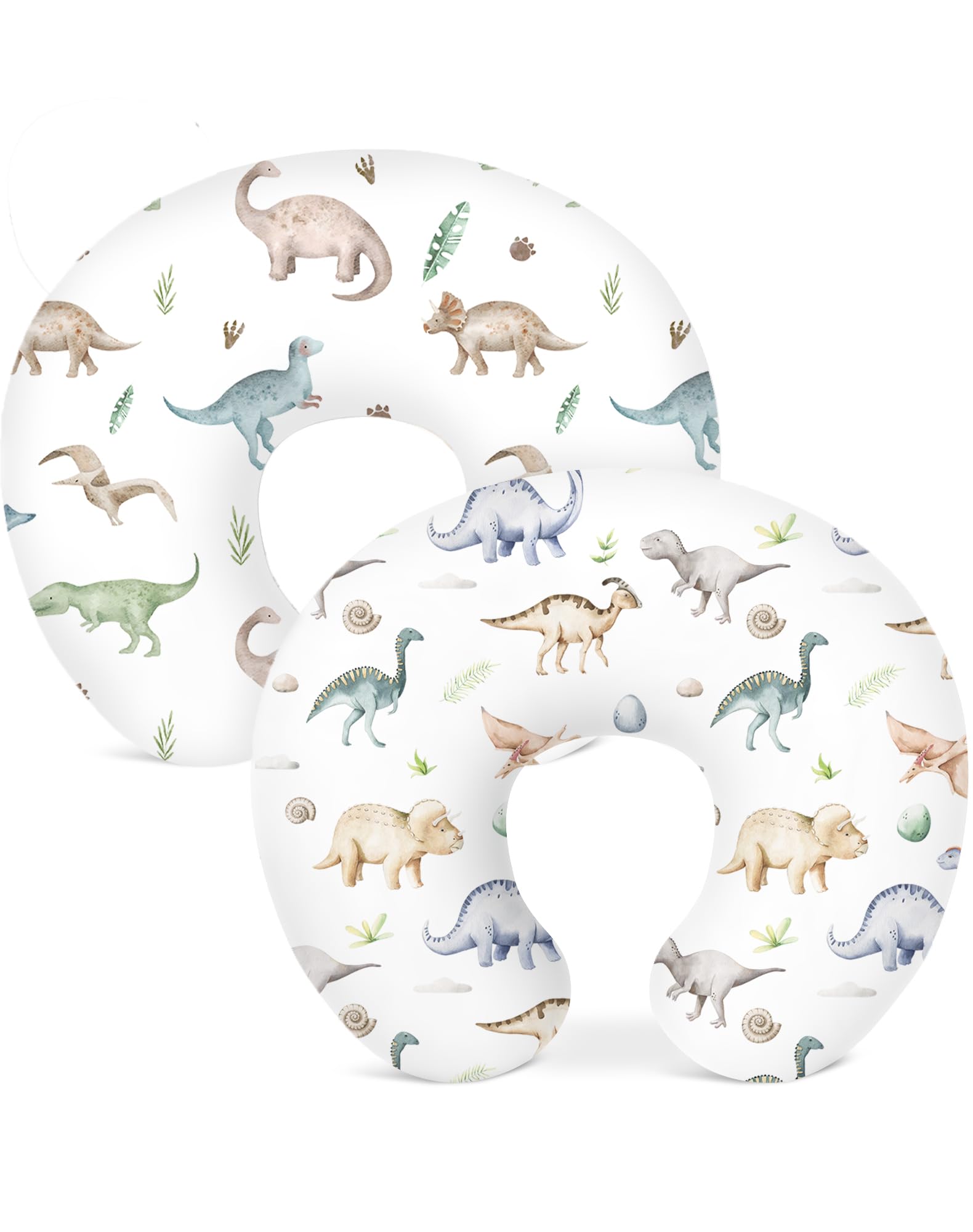 Woodiville Dino Pals nursing pillow cover in soft-knit fabric for gentle feeding sessions