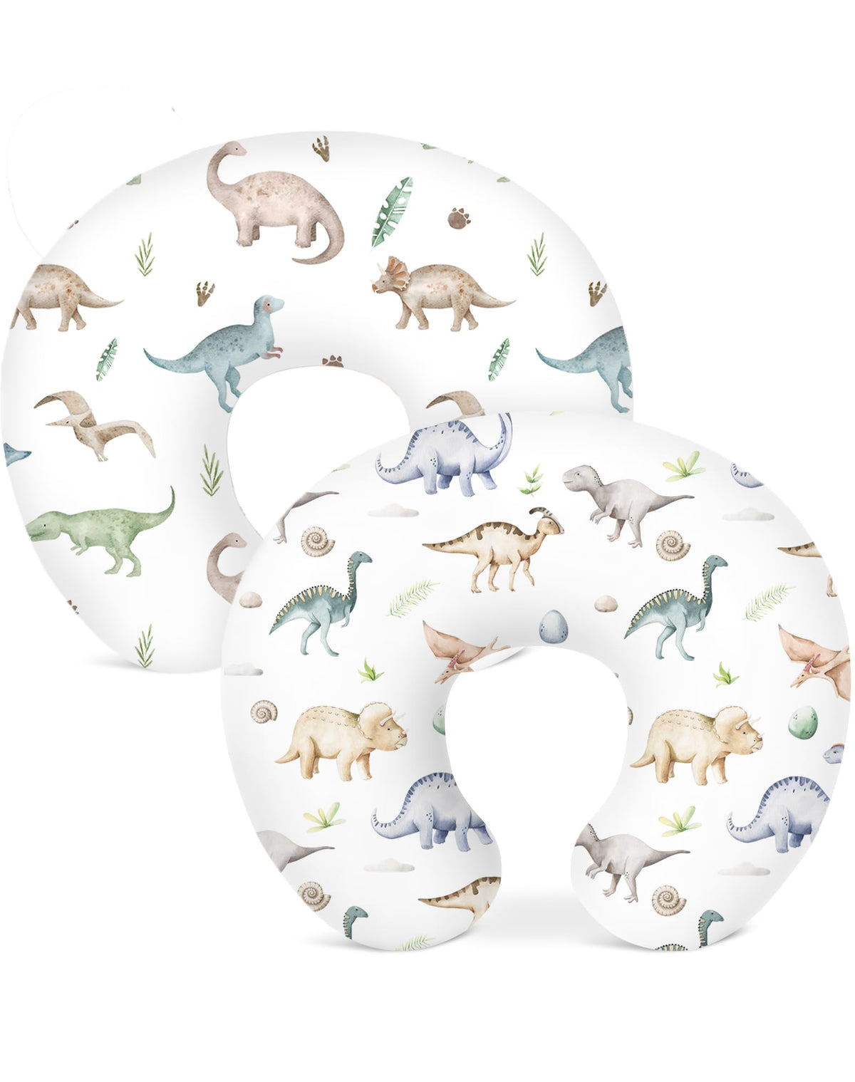 Woodiville Dino Pals nursing pillow cover in soft-knit fabric for gentle feeding sessions