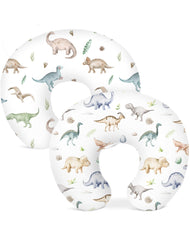 Woodiville Dino Pals nursing pillow cover in soft-knit fabric for gentle feeding sessions