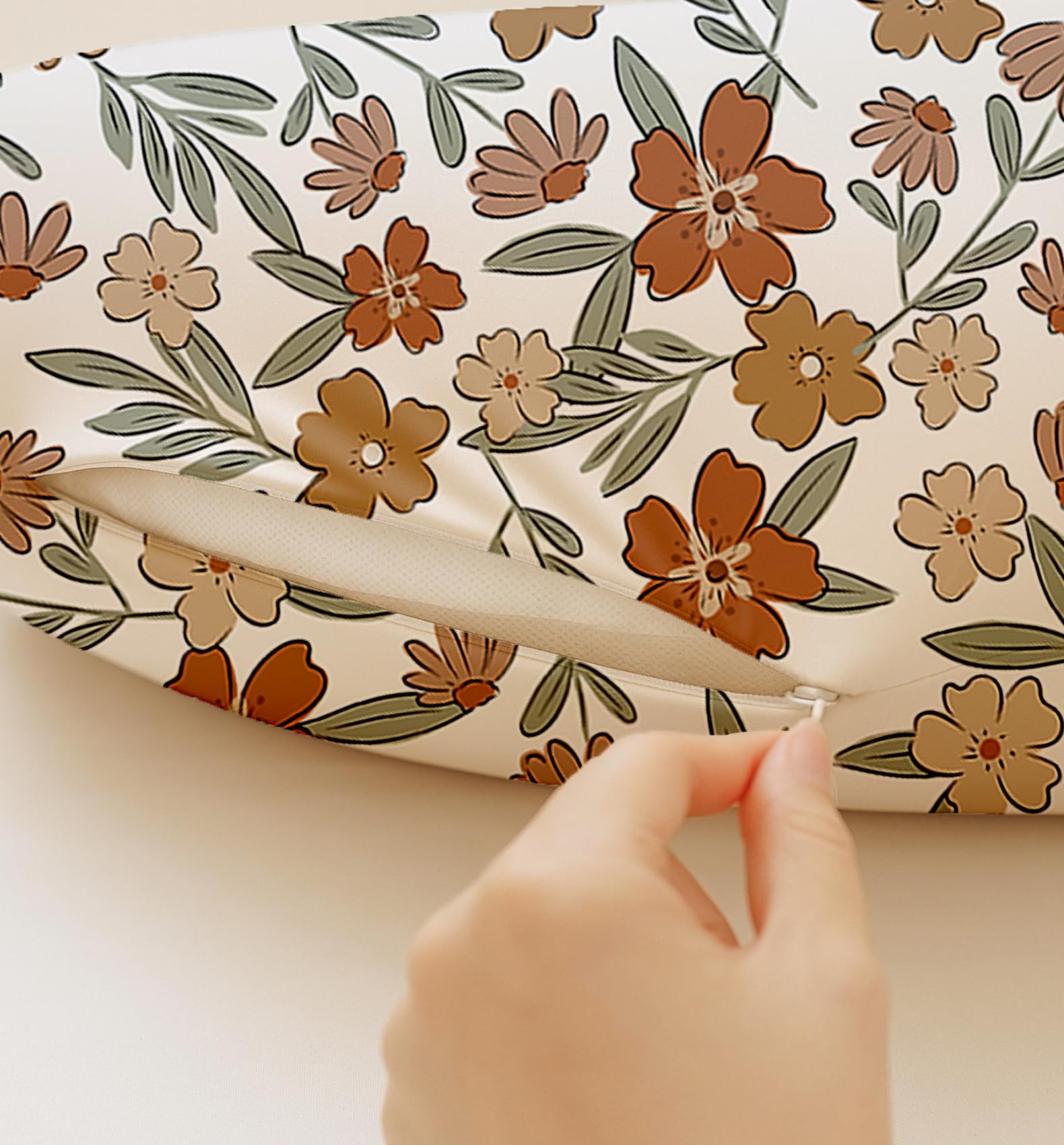 Woodiville nursing pillow covers universal-fit-elastic-edges reduce slips during feeds.