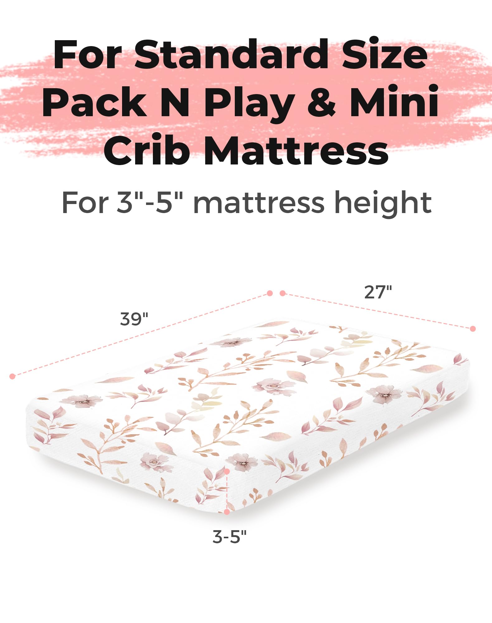 Woodiville Floral Fawn sheets stretch-knit fabric for gentle skin contact