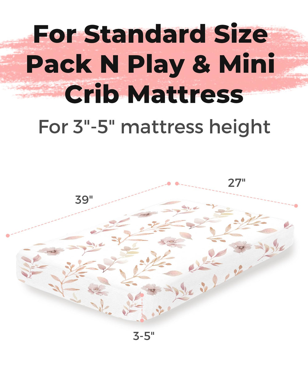 Woodiville Floral Fawn sheets stretch-knit fabric for gentle skin contact