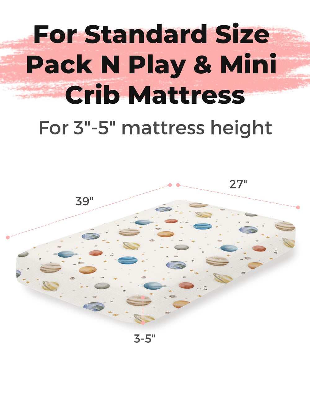 Woodiville Pack N Play Sheets Sage Trail elastic-band fit demonstrates secure grip.