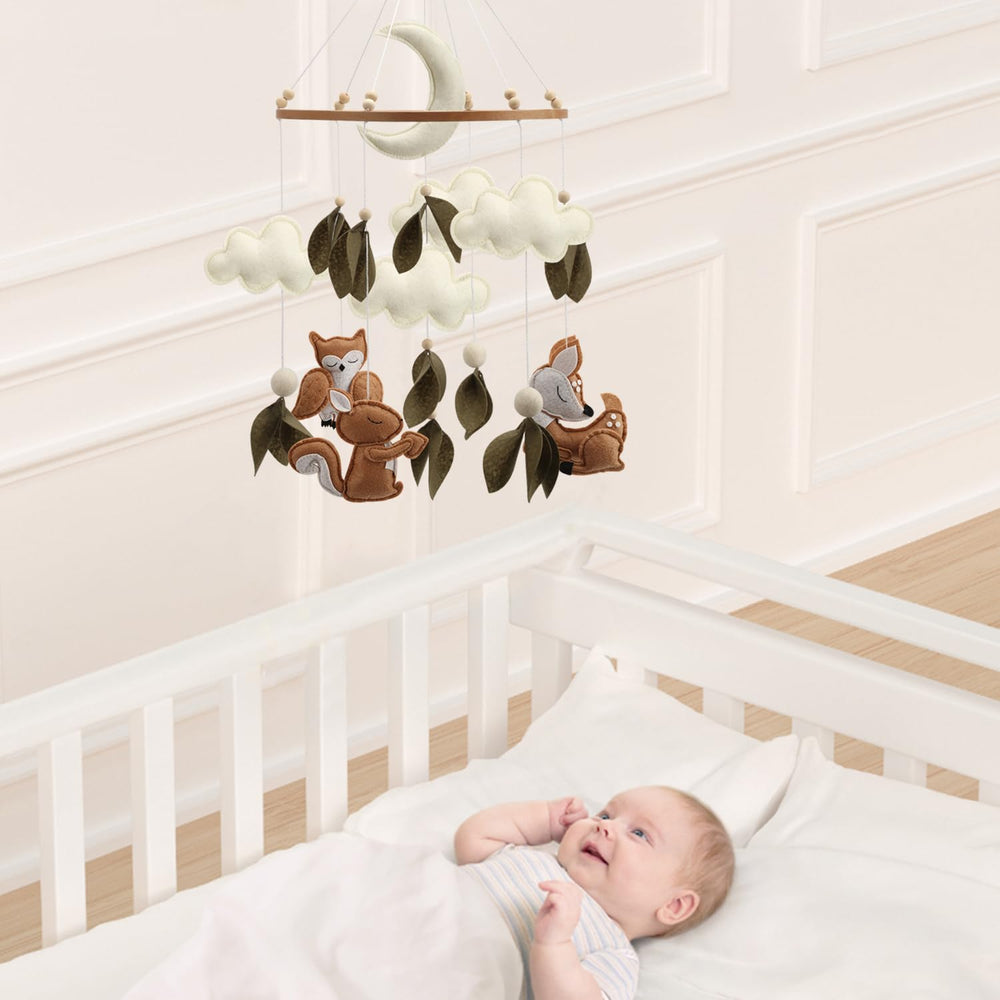 Woodland Animals Baby Mobile nursery-colors complement Boho woodland decor.