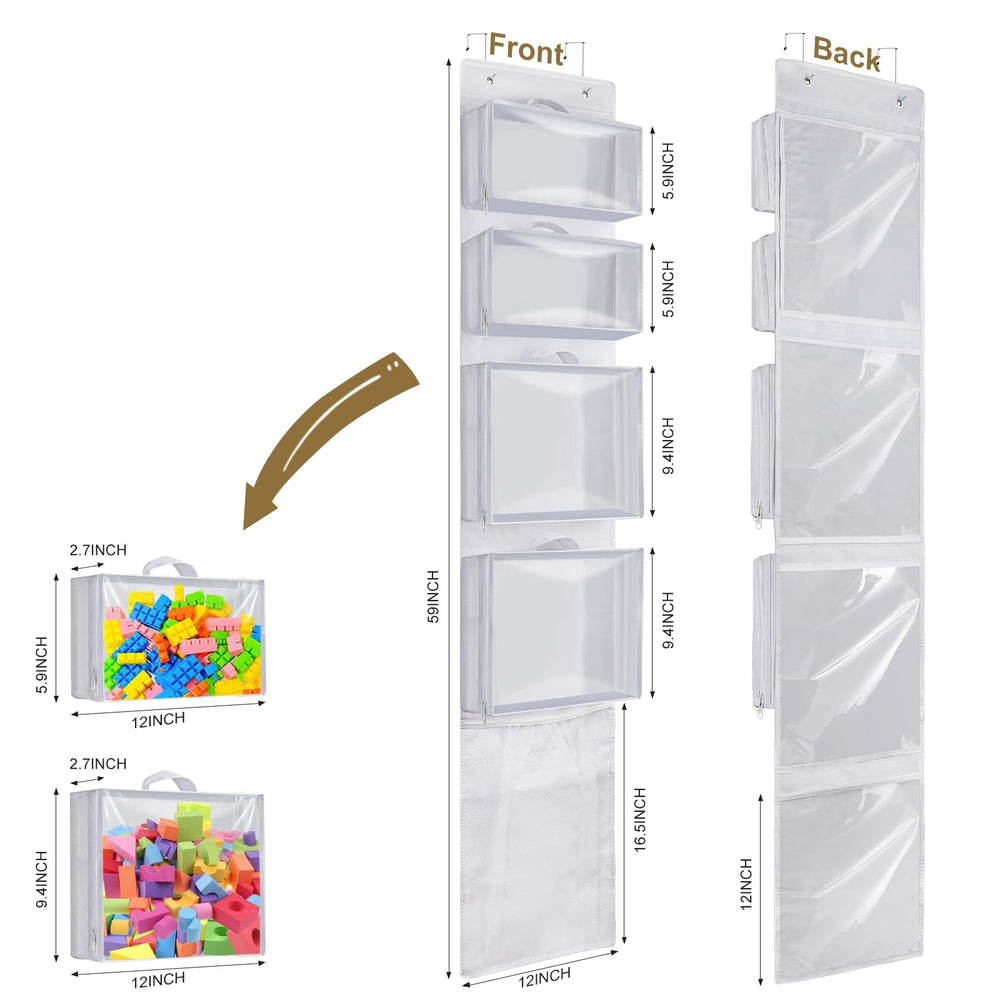 Woodoulogy organizer shows clear window and removable bags for quick content checks