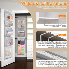 Woodoulogy over-door organizer with zipper closure keeps small items securely stored.