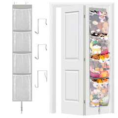 Woodoulogy stuffed animal storage door organizer setup for easy access