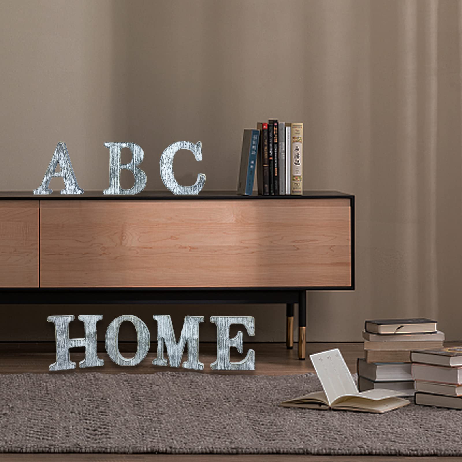 Woodounai solid-density fiberboard letter demonstrates sturdy self-standing design