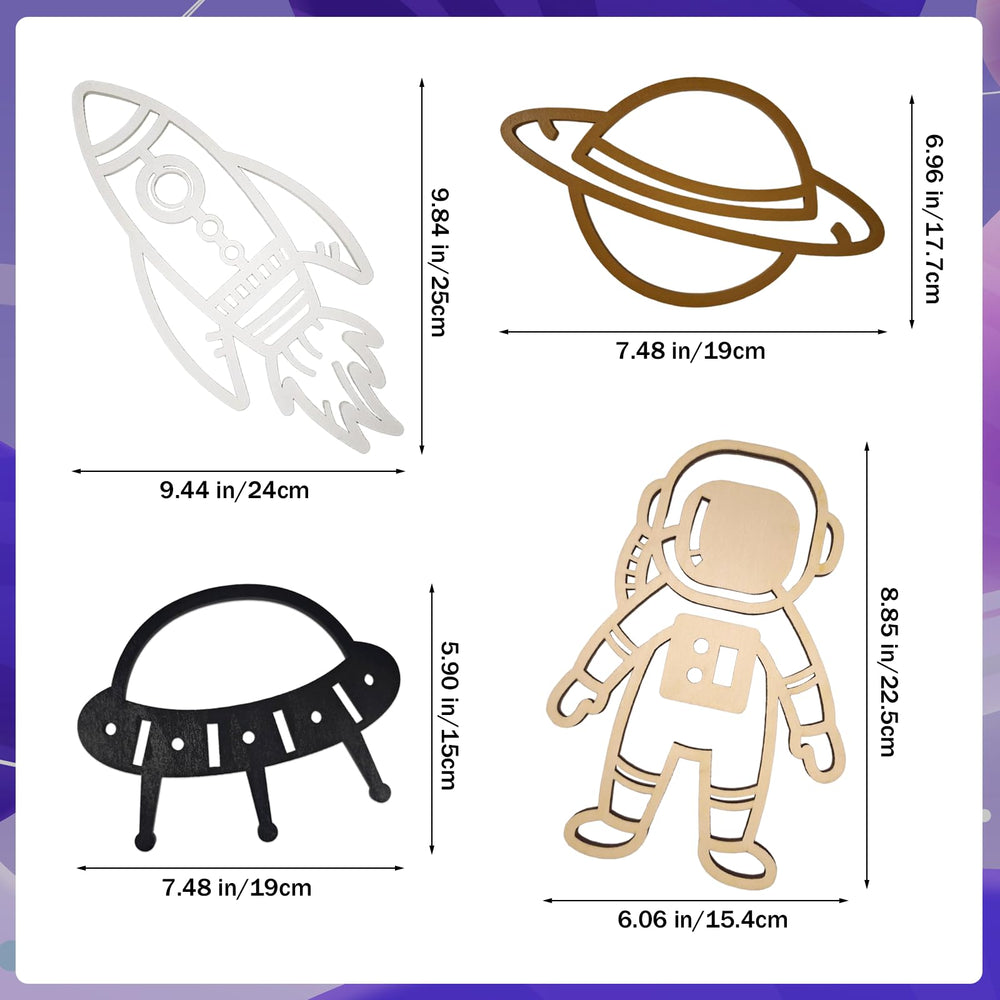 Woodounai Space Quartet planets wall decor creates a solar system focal point for learning