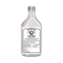 Woodward's Gripe Water sodium-bicarbonate label closeup indicating acid-balancing ingredient.