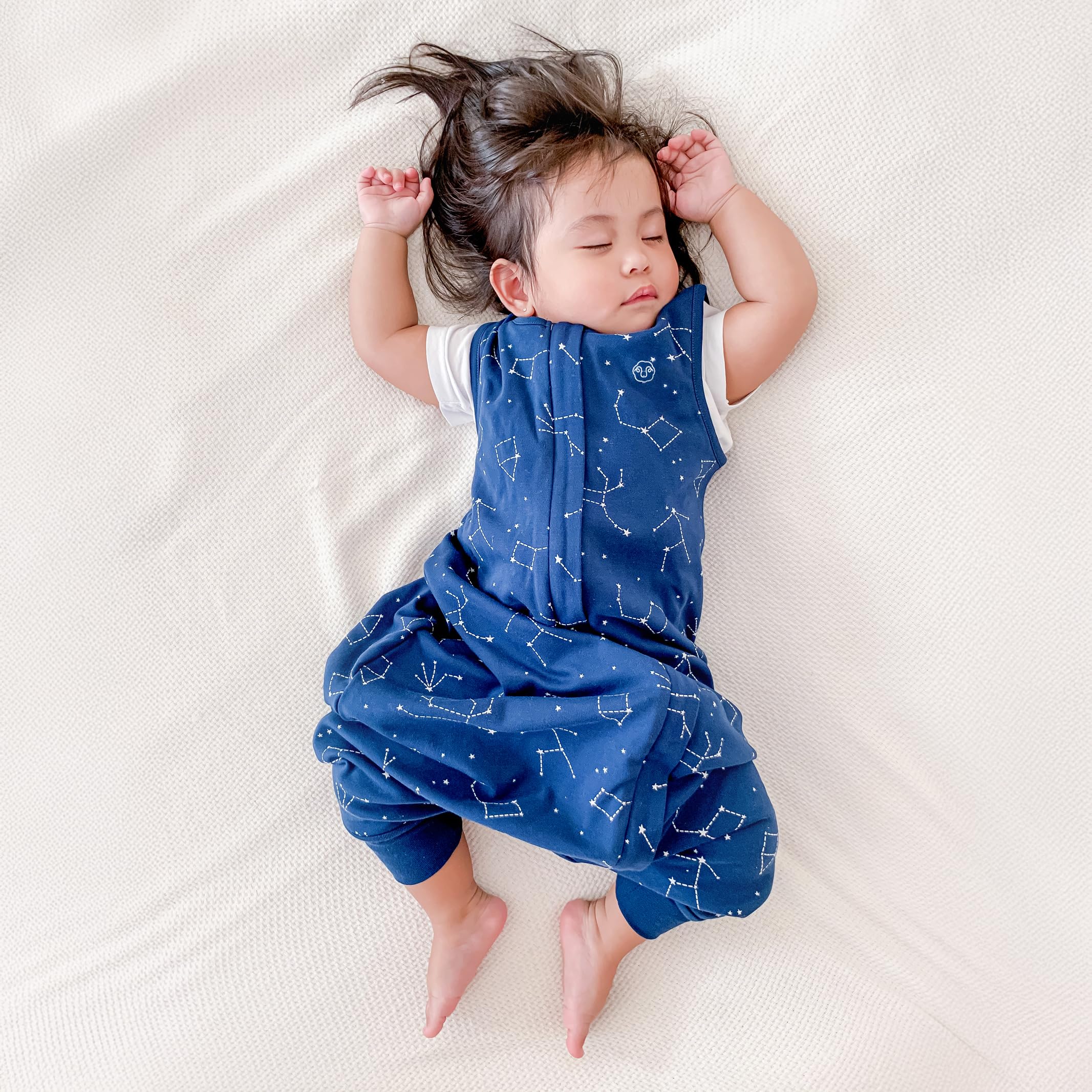 Woolino Night Sky sleep bag showing merino wool lining for temperature balance.