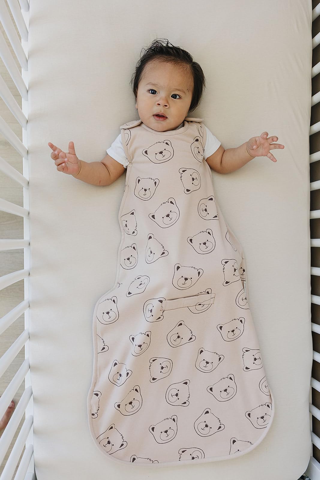 Woolino back-view merino sleep sack highlights breathable outer for comfort.