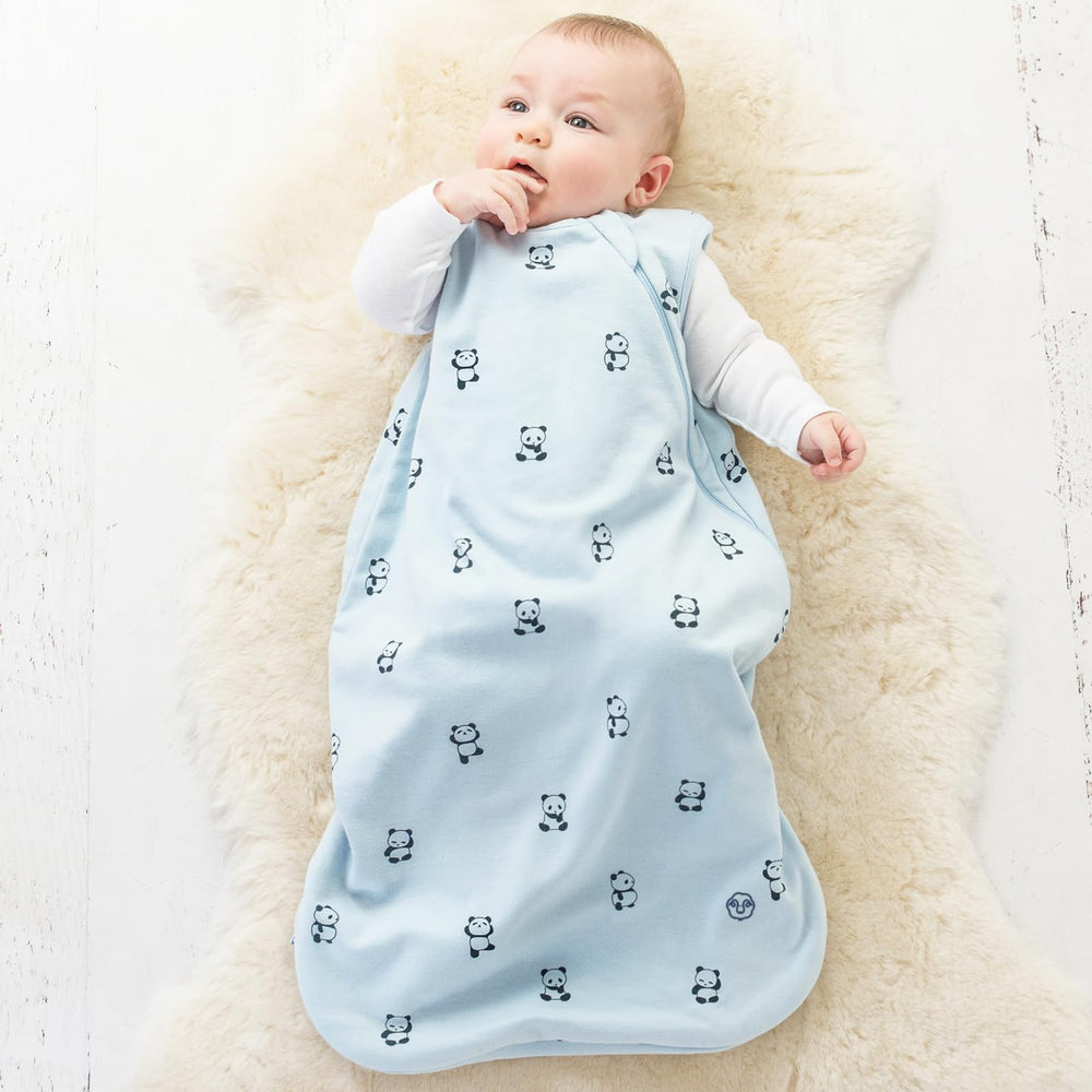 Woolino four-season sleep sack demonstrates all-season warmth from merino-wool lining.