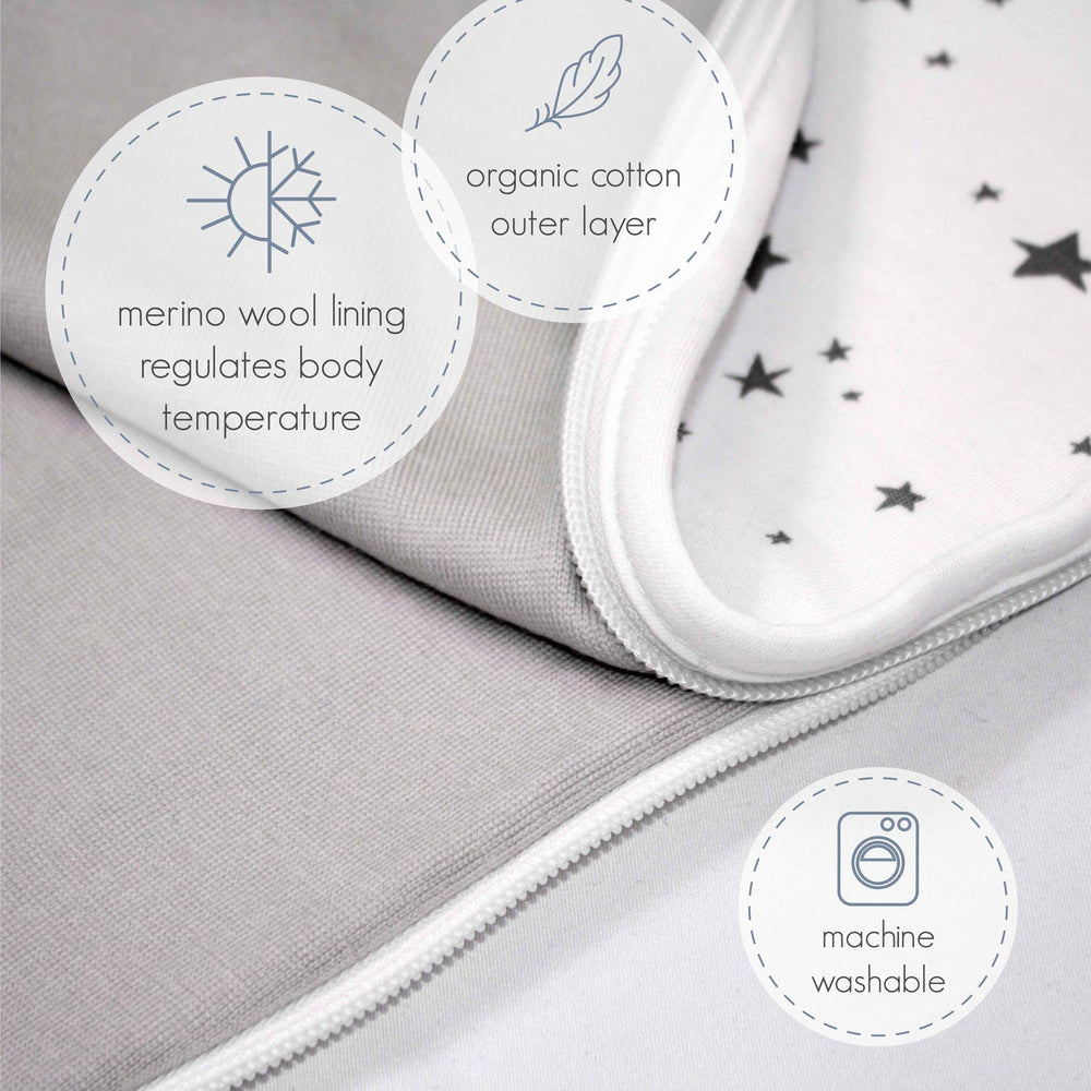 Woolino four-season merino-wool regulates temperature for year-round use star-gray.