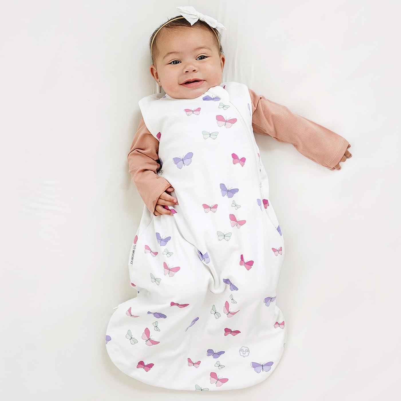 Woolino Merino Sleep Bag two-way zipper in action for easy changes