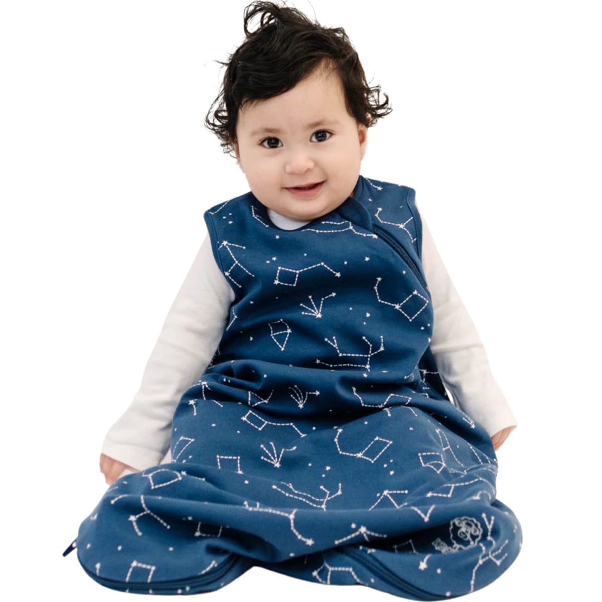 Woolino Night Sky sleep bag close-up with merino lining delivering breathable, temperature-balanced comfort