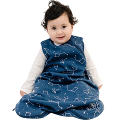 Woolino Night Sky sleep bag close-up with merino lining delivering breathable, temperature-balanced comfort