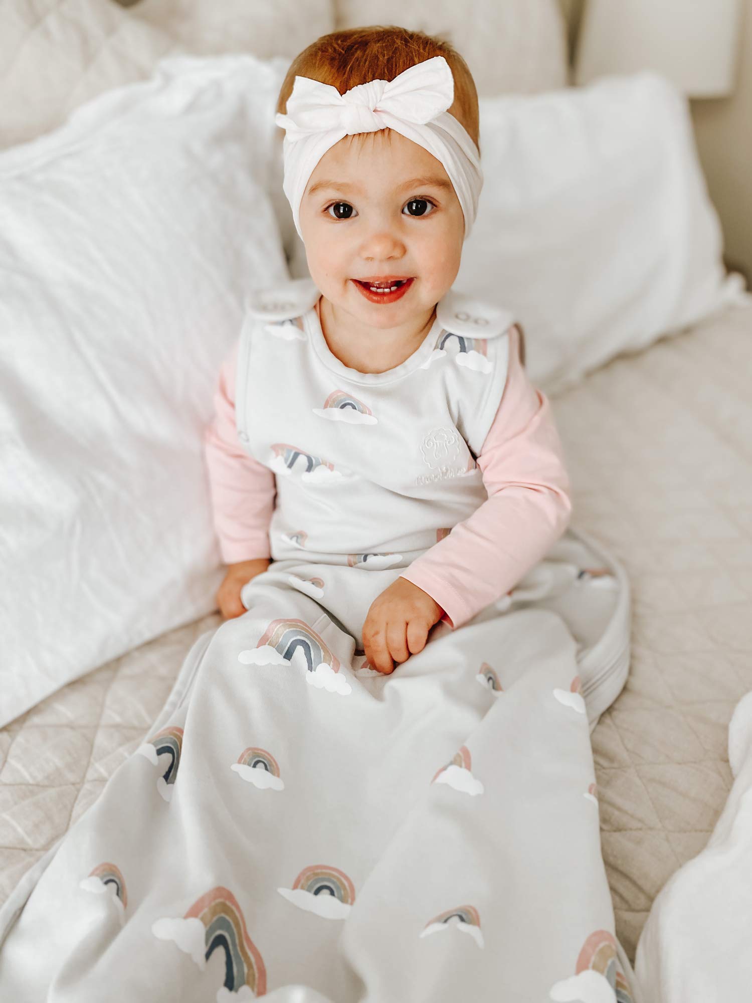 Woolino rainbow sleep sack ships with US support and warranty